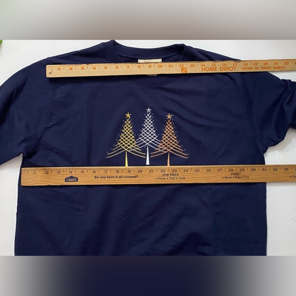 𝅺MCCC Sportswear Christmas Tree embroidery Mock  Sweatshirt Women Size L - Picture 6 of 12